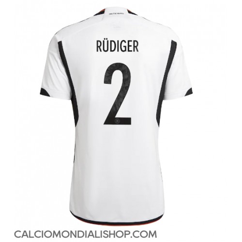 Maglie da calcio Germania Antonio Rudiger #2 Prima Maglia Mondiali 2022 Manica Corta